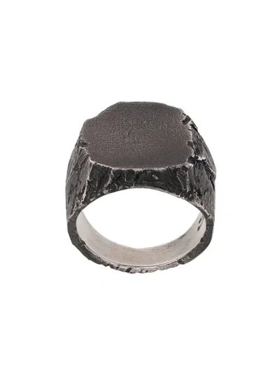 Nove25 Flat Signet Ring In Silver