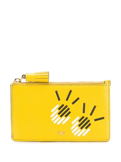 Anya Hindmarch Girly Eyes Cardholder In Yellow