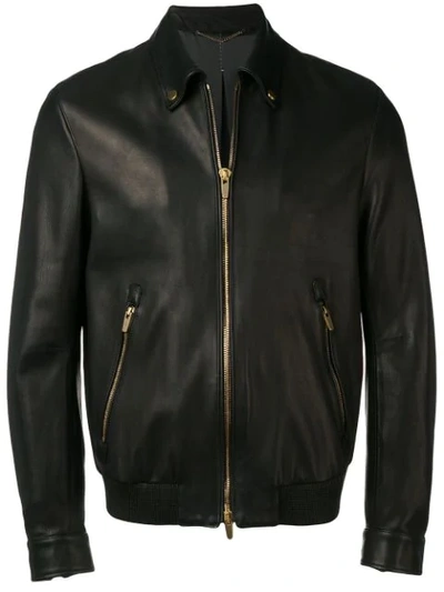 Ajmone Classic Zipped Jacket In Black