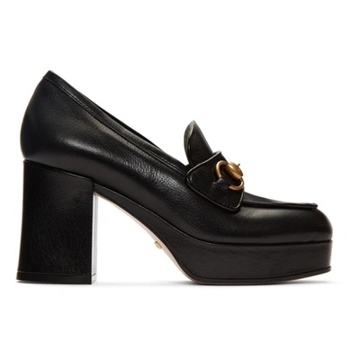 Gucci Horsebit-detailed Leather Platform Loafers In Black