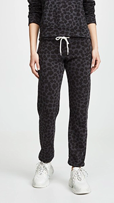 Monrow Leopard Vintage Sweatpants In Vintage Black ModeSens