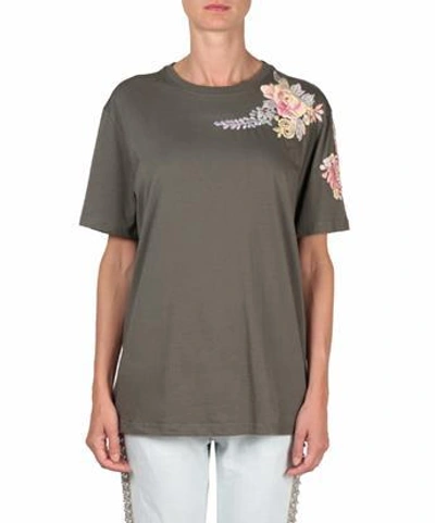 Amen Embroidered Cotton Jersey T-shirt In Military Green