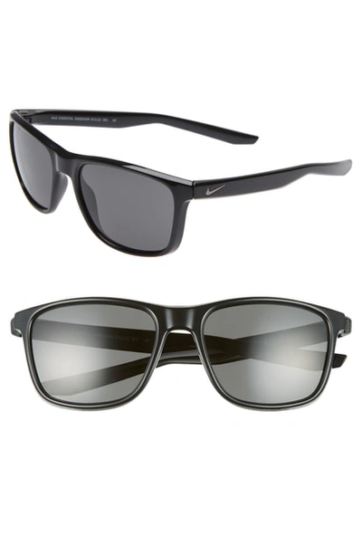 Nike Essential Endeavor 57mm Square Sunglasses In Black/ Grey