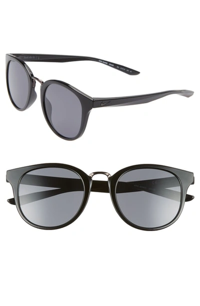 Nike Revere 51mm Round Sunglasses In Black/ Dark Grey