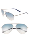Nike Chance 61mm Aviator Sunglasses In Rose Gold/ Navy Gradient