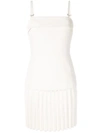 Dion Lee Linear Pleat E-hook Mini Dress In White