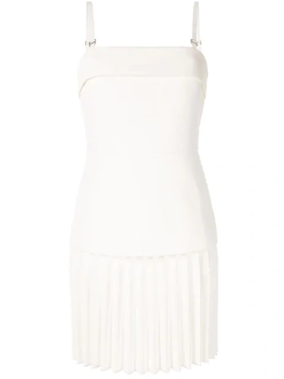 Dion Lee Linear Pleat E-hook Mini Dress In White