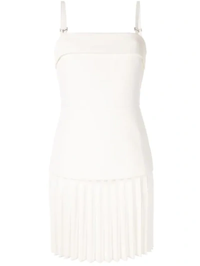 Dion Lee Linear Pleat E-hook Mini Dress In White | ModeSens