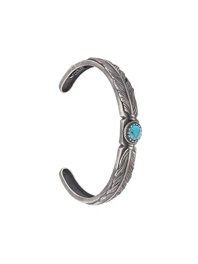 Nove25 Eagle Feathers Bangle In Silver