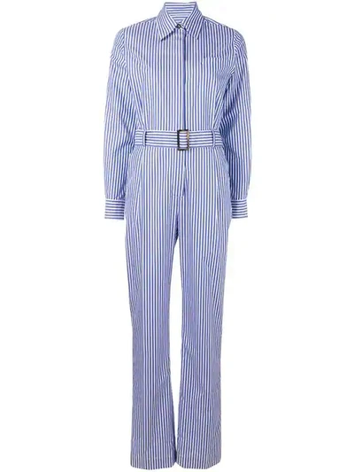 Alberto Biani Striped All In One In Blue