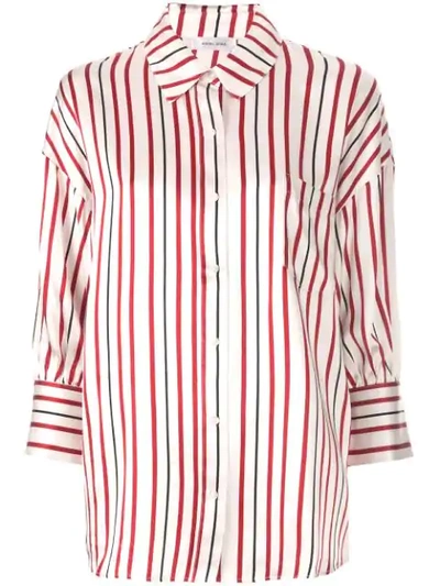 Anine Bing Striped Mia Blouse - Red