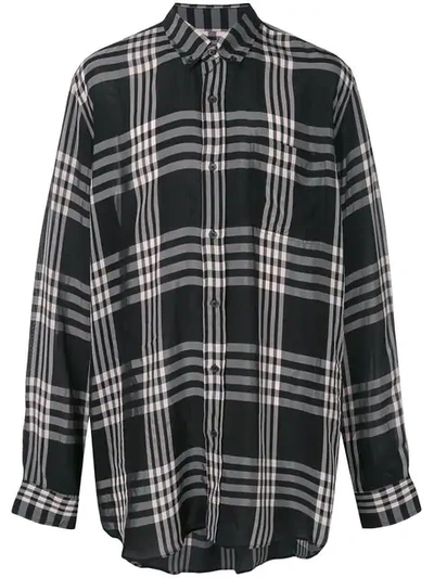 Marni Checked Oversized Shirt In Black