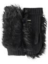 Miu Miu Handschuhe Mit Shearling-besatz In Black