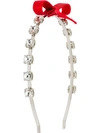 Miu Miu Crystal Embellished Headband In Red