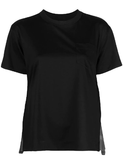 Sacai Plissiertes T-shirt - Schwarz In Black