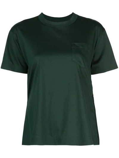 Sacai Plissiertes T-shirt - Grün In Green