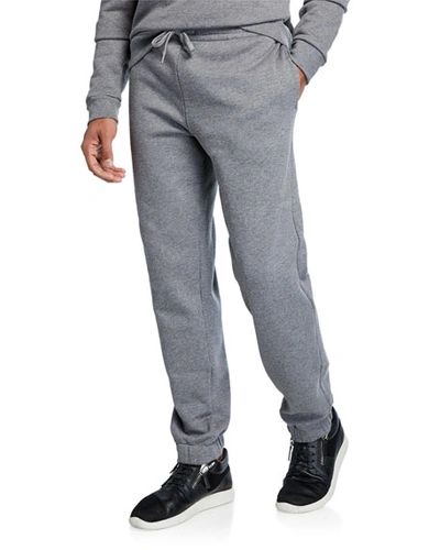 Versace Men's Heathered-knit Jogger Pants In Gray