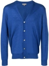 N•peal Fine Gauge Cardigan In Blue