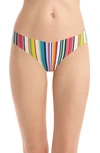 Commando Print Microfiber Thong In Candy Stripe