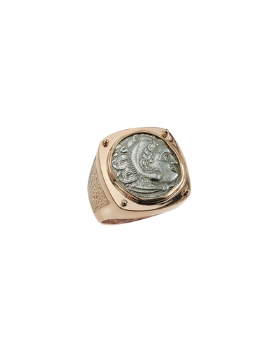 Jorge Adeler Men's Ancient Coin 18k Gold Ring In Rose Gold