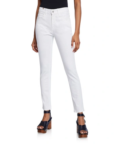 Atelier Notify Bamboo Skinny High-waist Jeans In White
