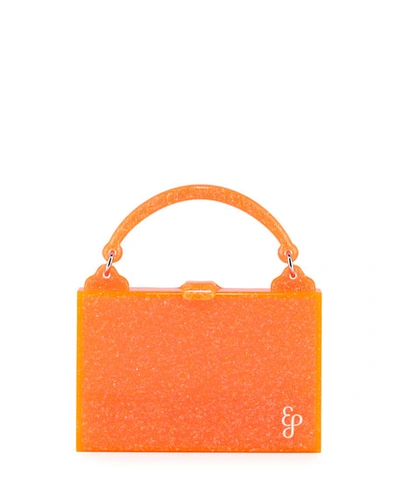 Edie Parker Housewife Solid Acrylic Top Handle Bag In Orange