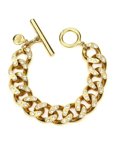 Ben-amun Crystal Curb-link Chain Bracelet In Gold