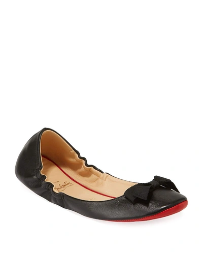 Christian Louboutin Air Loubi Red Sole Ballet Flats In Black