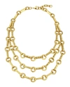 Ben-amun Textured 3-row Necklace In Gold