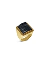 Jorge Adeler Men's Hematite 18k Gold Ring In Yellow Gold