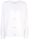Mansur Gavriel Long-sleeve Fitted Cardigan In White