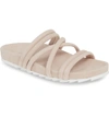 Jslides Tess Strappy Slide Sandal In Pink Nubuck Leather