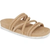 Jslides Tess Strappy Slide Sandal In Sand Nubuck Leather