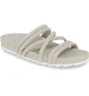 Jslides Tess Strappy Slide Sandal In Light Grey Nubuck Leather