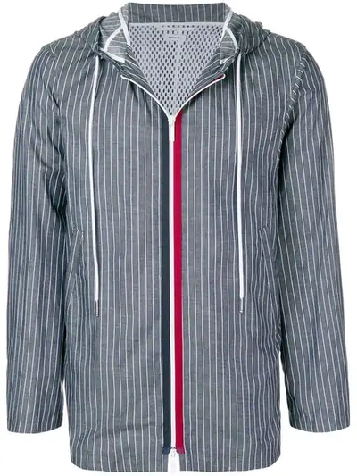 Thom Browne Pinstriped Shell Swim Parka - Blue