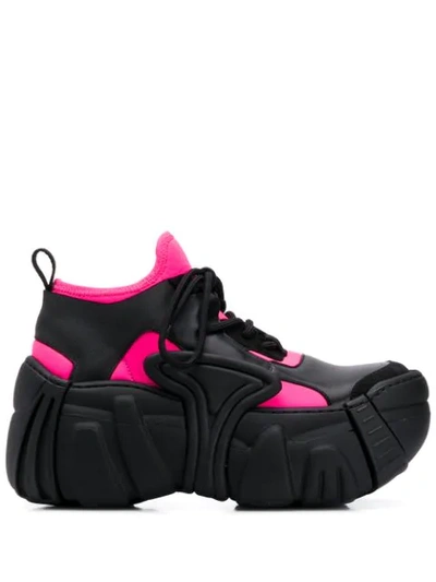 Swear Element Sneakers In Black/reflective/neon Pink