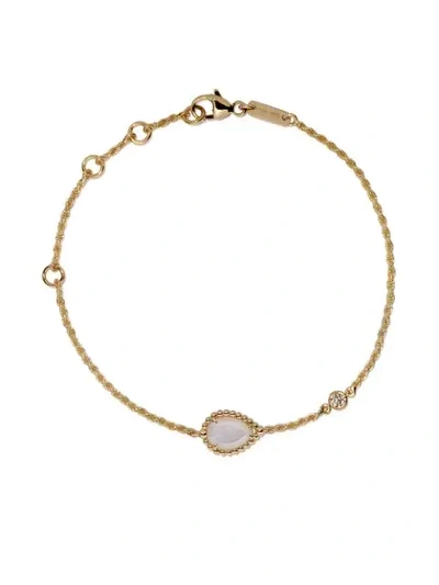 Boucheron 18kt Yellow Gold Serpent Bohème Diamond And Mother-of-pearl Xs Motif Bracelet