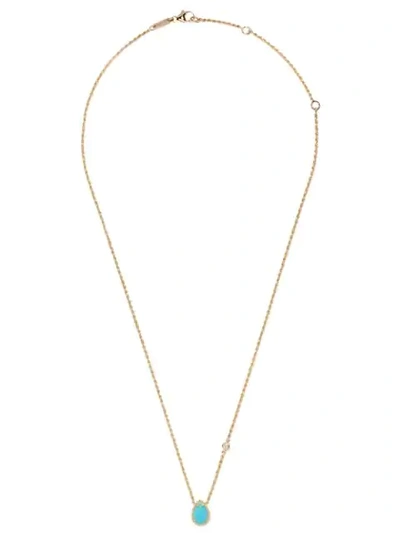 Boucheron 18kt Yellow Gold Serpent Bohème Diamond And Turquoise Xs Motif Pendant Necklace In Yg