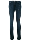Philipp Plein Distressed Detail Jeans In Blue