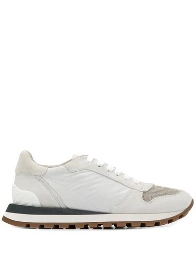 Brunello Cucinelli Panelled Sneakers In White