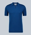 John Smedley Noah Sea Island Cotton Polo Shirt In Blue