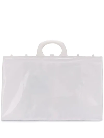 Mm6 Maison Margiela Top Handle Tote Bag In White