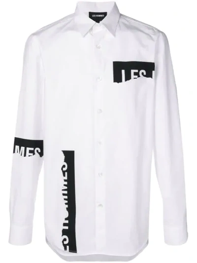 Les Hommes Logo Print Shirt In White