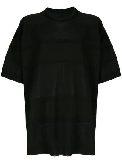 Juunj Oversized-t-shirt Mit Streifen In Black