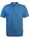 Sunspel Kurzärmeliges Poloshirt - Blau In Blue