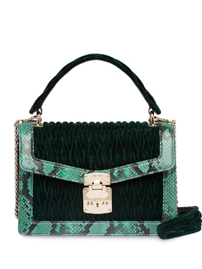 Miu Miu 'miu Confidential' Matelassé-schultertasche In Green