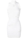 Balmain Distressed Bodice Mini Dress - White