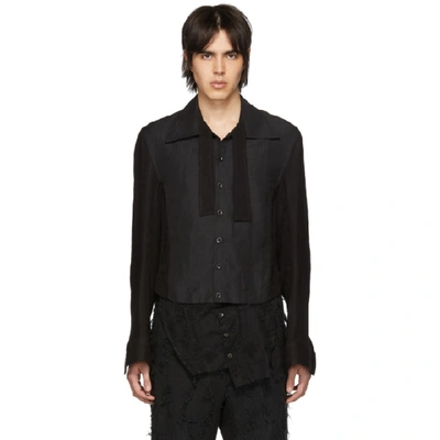 Ann Demeulemeester Black Removable Lace Shirt In Francisblk