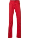 Jacob Cohen Straight Leg Trousers In Red