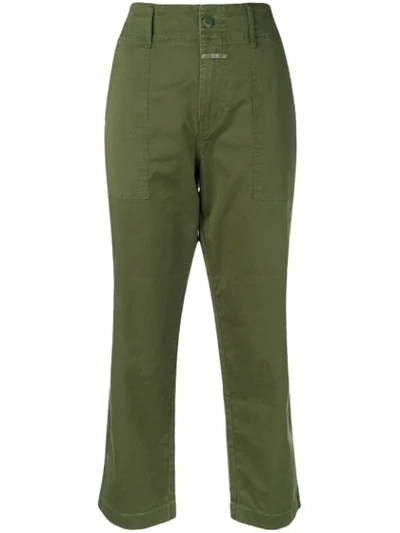 Closed Cropped Trousers In Green
